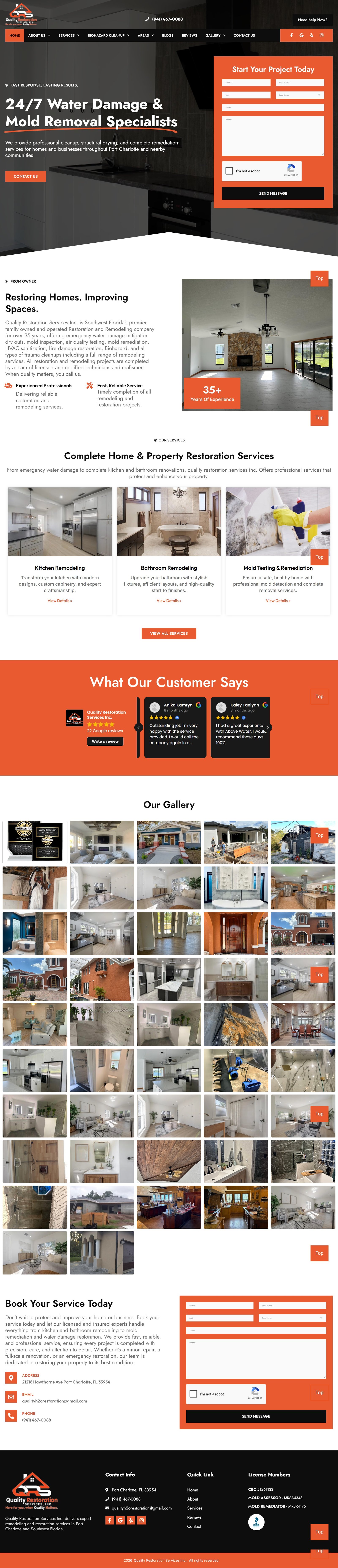 Quality Restoration Services Inc Full Live Website Screenshot - Giga Tech Pro